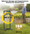 Artigarden Outdoor Garden Hose Holder Freestanding with Brass Faucet And 4 Spikes, Heavy Duty Metal Water Hose Reel Stand Hanger Rack Organizer Holds Storage 150ft Hose for Outside Yard Lawn, Black