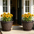 4 Pack 12 Inch Pots for Plants, Plastic Flower Pots with Faux-fence Texture