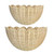 Scalloped Wall Basket, 2pcs Hand Woven Hanging Wicker Set