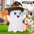 GOOSH 5 FT Halloween Inflatables Ghost Outdoor Decorations Blow Up Cute Ghost and Puppy with Hand-Held Light with Built-in LEDs for Halloween Garden Lawn Party Decor