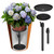 Tuling home Adjustable Pure Iron Planter Inserts, 7-25” Plant Risers for Inside Pots, Planter Fillers for Large Pots, Indoor & Outdoor Insert with 8-10” Top & 6-10” Base (10 wide top. 10wide base)