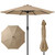 Newport Outdoor 9ft Commercial Grade Patio Umbrella, 5-Year Fade Resistant 260 GSM Polyester Canopy, Rustproof Aluminum Frame, Smooth Tilt & Crank for Patio, Restaurant, Pool & Deck - Tan