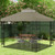 10x10 FT Gazebo Replacement Top, Canopy Replacement Cover Double Tiered for Outdoor BBQ Roof Cover Grill Shelter (Khaki)