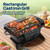 VIVOHOME Rectangle Cast Iron Charcoal Grill with Double-Sided Grate