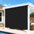 Breezombra 8'W x 8'H Black Patio Shades Roll up Outdoor Roller Shade Crank Wand Blind Cordless, 90% UV Blocking & Privacy Protection for Porch|Gazebo|Pergola|Backyard (2 Splicing Tube, 1 Fabric)