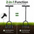 Furfrolic Lawn Aerator - 2-in-1 Manual Aerator with Automatic Dirt and Leaf Clean, Heavy-Duty Reinforced 15 Spikes & Ergonomic T-Handle for Lawn Maintenance, Garden Care, Yard Work (Black)