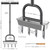Dolibest Lawn Coring Aerator, Manual Lawn Aerator,4 Stainless Steel Corer Plug Aerator with Soil Core Storage Tray, Pre-Assembled Manual Grass Aerating Tool & Clean Hand Tool, Improving Lawn Health