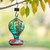 LaElvish Garden 2 Packs Hummingbird Feeder for Outdoors Hanging Ant and Bee Proof, 32OZ & 34OZ, Hand Blown Glass Hummingbird Feeders for Outside, Blue & Teal
