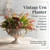 Vintage White Urn Planter, Faux Stone Finish Iron Flower Pot, 13.6"x8.5"
