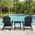 PyraLine 2-Tier Outdoor Side Table with Storage, Weather Resistant Patio End Table, HDPS Small Accent Table for Deck, Garden, Pool, Backyard, Black