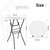 pollilar Cocktail Table 28in Bar Height Folding High Top Table White