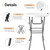 pollilar Cocktail Table 28in Bar Height Folding High Top Table White