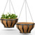 VOXOR Metal Hanging Baskets for Plants, Heavy Duty Wrought Iron Hanging Baskets with Coco Liner & Reinforced Chain, Ideal for Garden, Patio & Porch Decoration (2 Pack, 12 Inch)