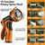 Flexible Garden Hose 75 FT, Ultra Lightweight Water Hoses w/10 Function Sprayer and 3/4" Brass Fittings, Kink-Free, Sturdy, Abrasion Resistant for Yard, Lawn, Outdoor and Gardening(Black Orange)