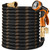 Flexible Garden Hose 100 FT, Ultra Lightweight Water Hoses w/10 Function Sprayer and 3/4" Brass Fittings, Kink-Free, Sturdy, Abrasion Resistant for Yard, Lawn, Outdoor and Gardening(Black Orange)