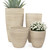 ZMTECH 4 Pack Plastic Planters 21/18/12/10in, Beige Faux Stone Finish Round Flower Pots with Drainage Holes & Saucers, Large Tall Plant Pots for Indoor Outdoor, Patio Garden Decor, Plant Containers