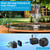 POPOSOAP 8W Solar Pond Filter with Built-in 3000mAh Battery Backup, Solar Fountain Pump for Small Ponds, Pond Filter Keeps Water Clean & Flowing for Bird Bath, Fish Tank, DIY Water Features P3081D