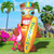Shappy 5 FT Inflatable Tiki Flamingo Outdoor Decoration with LED Lights