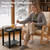 Adirondack Square Outdoor Side Table, 2-Tier Storage Patio End Table, Black