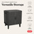 Keter Velo 30 Gallon Outdoor Storage Cabinet, Weather-Resistant Resin Deck Box with Steel Reinforcement, Lockable, Wood-Look Finish, Graphite