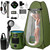 Portable Shower with Heater, Pop Up Camping Shower Privacy Tent Kit with LED Lights, 6000mAh Rechargeable Shower Pump, 6.6 Gal Foldable Bucket, Outdoor Camp Shower Kit for Travel, Pet Bath, Car Wash