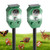 Solar Powered Ultrasonic Animal Repeller with Motion & LED Strobe Lights, Cat Deterrent Outdoor for Squirrels, Deer, Rabbits, Skunks & Dogs, Protects Garden, Yard, Lawn, Farm & Crops - 2Pack