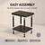 PASAMIC Outdoor Side Table, 2-Tier Square Patio Table for Indoor or Outside, Bamboo Outdoor Tables for Porch, Patio, Balcony, Backyard, Weather Resistant Adirondack End Tables, Low-Maintenance, Black