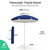 JEAREY 6.5ft Portable Beach Shade Sports Umbrella with Stand, Royal Blue