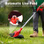21V Electric Weed Wacker & Edger Lawn Tool Auto-Feed with 2.0Ah X 2 Battery