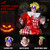 Halloween Animatronic Sitting Clown Decoration–Sound Activated Creepy Clown Prop with Shaking Body, Glowing Eyes & Scary Voice–Indoor/Outdoor Halloween Decor for Yard, Haunted House, Party (48")