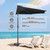 FLAME&SHADE 9 ft Solar Half Patio Umbrella with Lights, Black