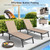 Aluminum Chaise Lounge Chair Outdoor for Outside Poolside, 1PC, Khaki