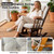 CRAURU Wingback Rocking Chair Cushion with Neck Pillow High-Density Foam Indoor Rocker Pads with Non-Slip Bottom, Tufted Shredded Foam Back Cushion with Ties, Beige