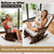 CRAURU Wingback Rocking Chair Cushion with Neck Pillow High-Density Foam Indoor Rocker Pads with Non-Slip Bottom, Tufted Shredded Foam Back Cushion with Ties, Beige