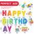 GXGGUS Happy Birthday Yard Signs Outdoor Decorations - 19 PCS Set with 16" Letters, 30" Large Cake Sign on H-Shaped Metal Stand, 32.8 Ft LED Lights & Stakes for Lawn Garden Party
