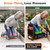 PASAMIC Garden Kneeler and Seat, Wider & Thicker 3.82" Extra-Thick Double Cushion Support, Foldable Heavy Duty Garden Stool Supports 350 lbs, Tool Pouches & Waist Pouch, Gardening Gift for Seniors