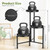 3 Tier Corner Plant Stand Indoor Outdoor, Metal, 10 Inch Wide Tray, Black