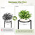 3 Tier Corner Plant Stand Indoor Outdoor, Metal, 10 Inch Wide Tray, Black