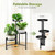 3 Tier Corner Plant Stand Indoor Outdoor, Metal, 10 Inch Wide Tray, Black