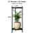 Hongsane Metal Heavy Duty Plant Stand Indoor Outdoor,φ13×30" H 2-Tier Plant Stands, Tall Plant Holder for Large Pots,Outside Plant Shelves for Patio,Black Flower Display Shelf for Living Room,Balcony
