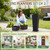 Greesum Set of 2 Tall Plastic Planters with Saucer, 23 Inch, Black