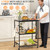 DAOUTIME Grill Cart for Outside, 3-Tier BBQ Food Prep Rolling Table Cart, with 23.62" Lx 15.75" W Rust-Resistant Tabletop, Outdoor Pizza Oven Table Ideal for Patio Backyard Kitchen Tools Room