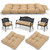 Yddsky 3Pcs Wicker Chair Cushion Sets for Patio Furniture,Khaki,47*19*4''