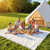 Frienda 70 x 120 Inch Extra Large White Outdoor Picnic Blanket Woven Cotton