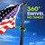 4.8FT One Piece Stainless Steel Flag Pole,Heavy Duty Anti-Wrap Spinning