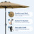 Garvee 10FT Patio Umbrella - Outdoor Table Umbrella with Smooth Crank Lift, Push Button Tilt and 8 Sturdy Ribs - Market Umbrella UV Protection Waterproof for Pool, Deck, Yard, Garden -Tan