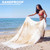 Hillsuren 91x71 in Beach Blanket Picnic Blanket Cotton, Milky White, Waffle