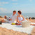 Hillsuren 91x71 in Beach Blanket Picnic Blanket Cotton, Milky White, Waffle