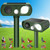 Solar Ultrasonic Animal Repellent Outdoor, Deer Repellent Devices Waterproof, Cat Squirrel Rabbit Dog Raccoon Deterrent Animal Repeller with Motion Detection, Keep Skunk Away for Yard, Green, 2 Pack