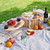 Zettfuly Picnic Basket Set for 2 - Wicker Insulated Picnic Basket